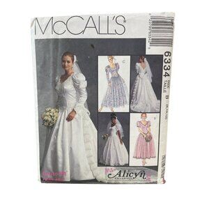 McCALL'S 6334 Bridal Gown Bridesmaids Dress Size 8-12 Vintage